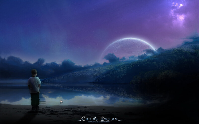 Child on a Beach — Purple