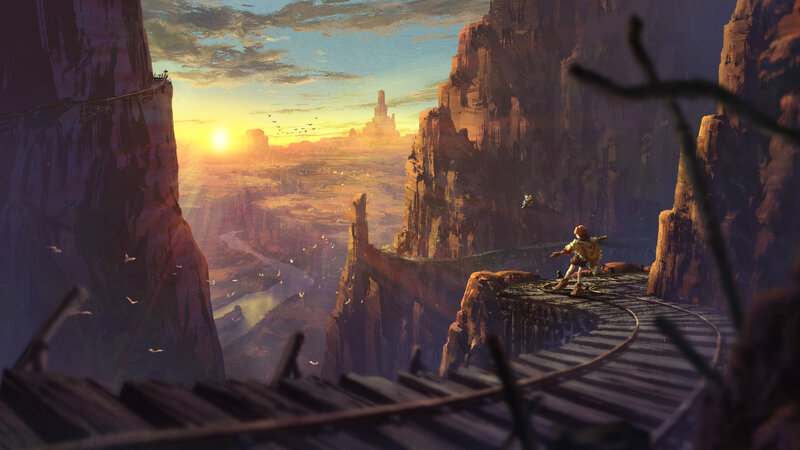 Child on a Bridge — Orange