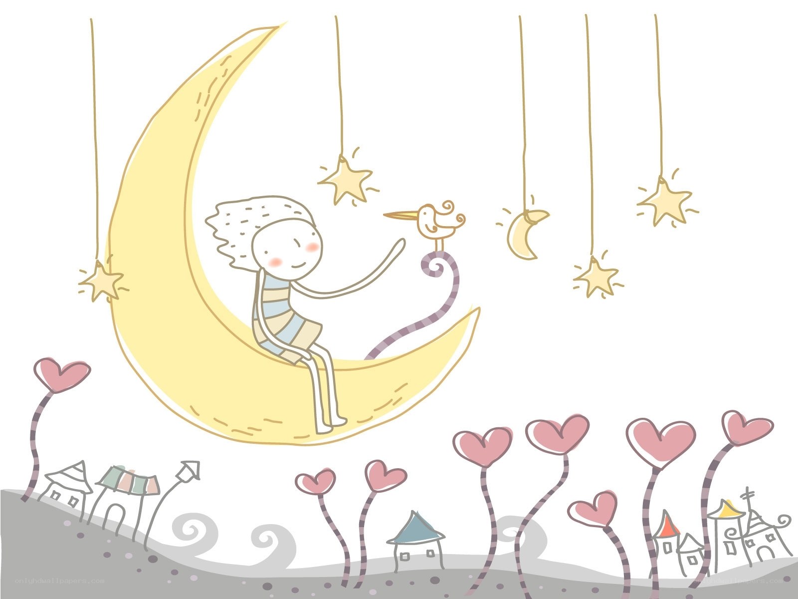 child on a crescent moon