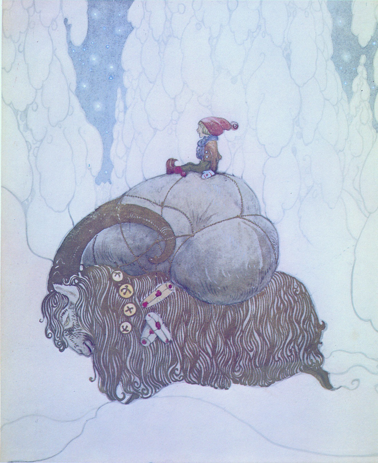 child on a giant goat