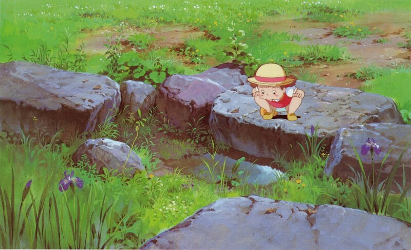 Child on a rock in nature