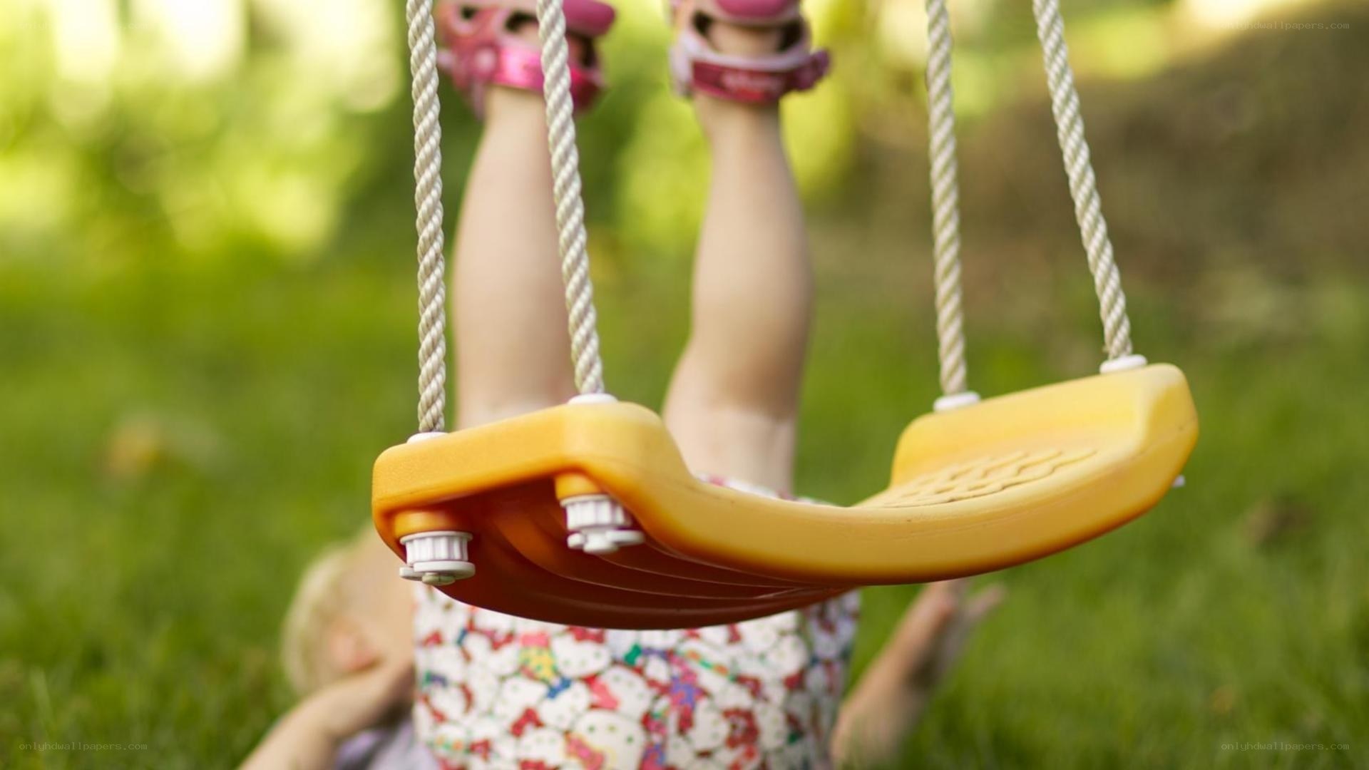 child on a swing