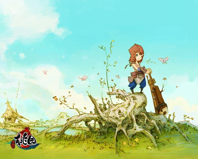 child on a tree stump