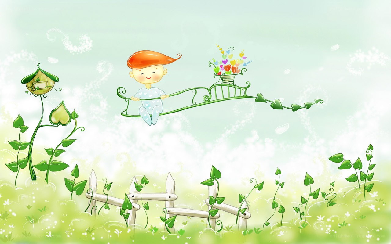 child on a vine swing