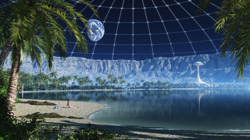 Child on Beach under Dome