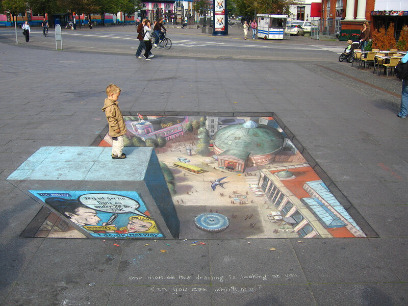Child on Chalk Art