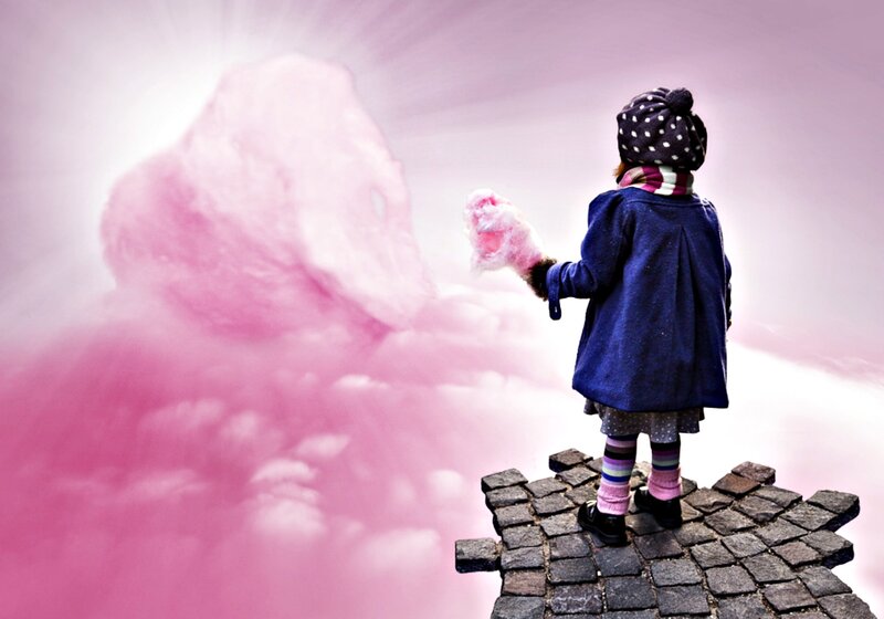 Child on Cobblestone Platform