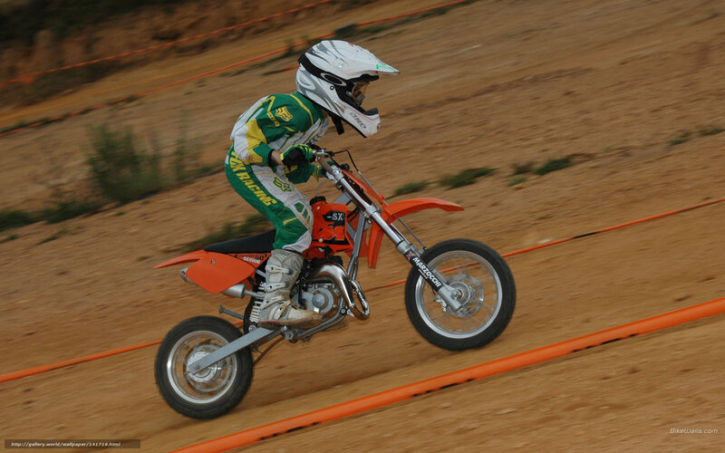 Child on Dirt Bike — Orange