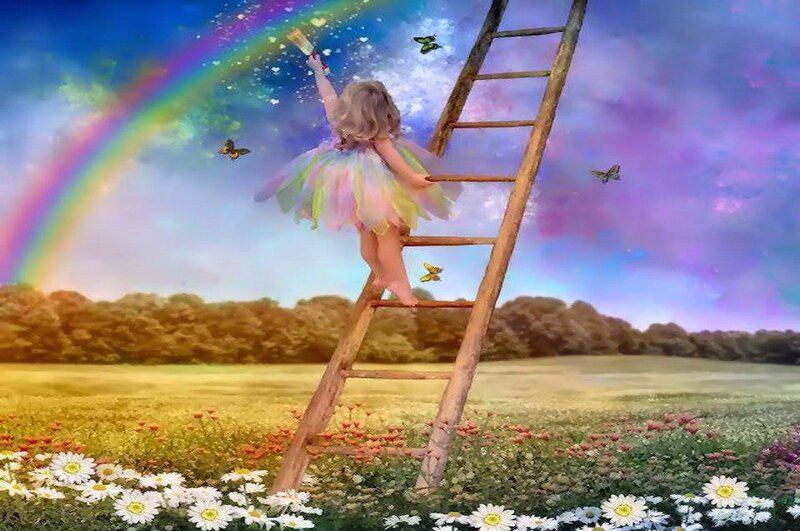 Child on Ladder — Blue