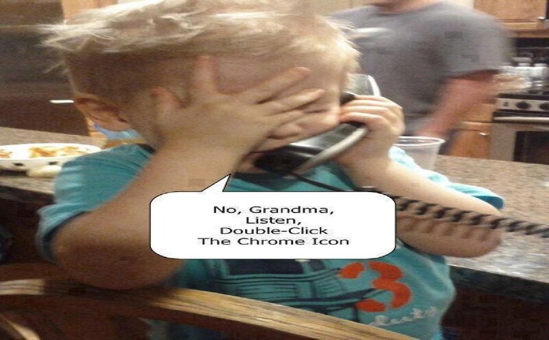 Child on Phone — Blue