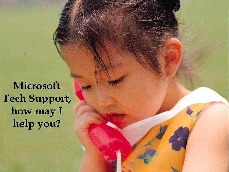 child on phone with tech support