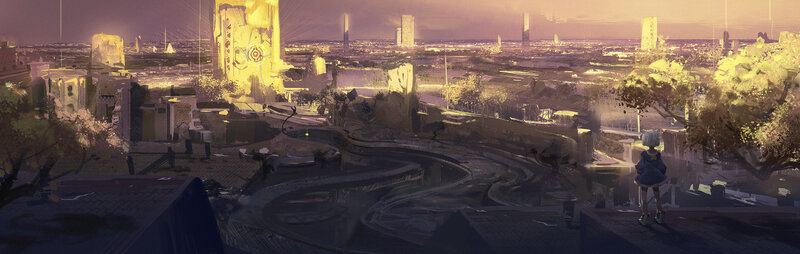 Child on Rooftop — Purple