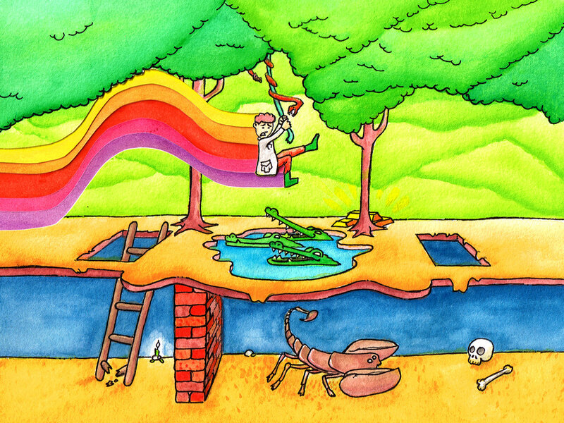 Child on Rope Swing
