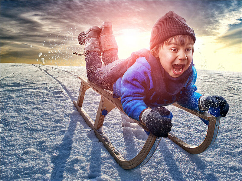 Child on Sled