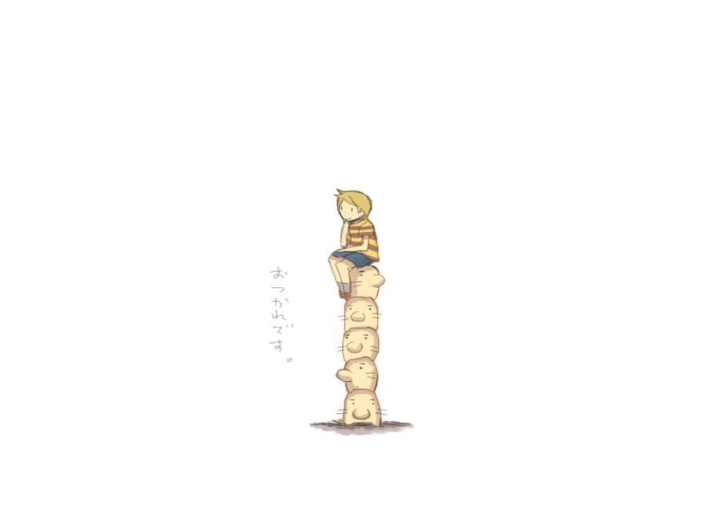 child on stacked creatures