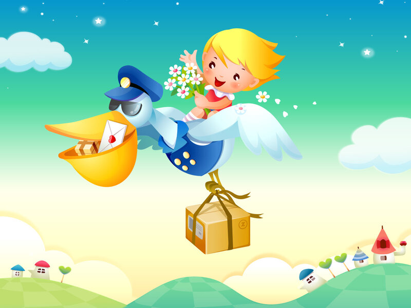 Child on Stork