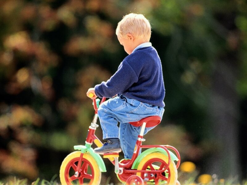 Child on Tricycle — Blue, Calm
