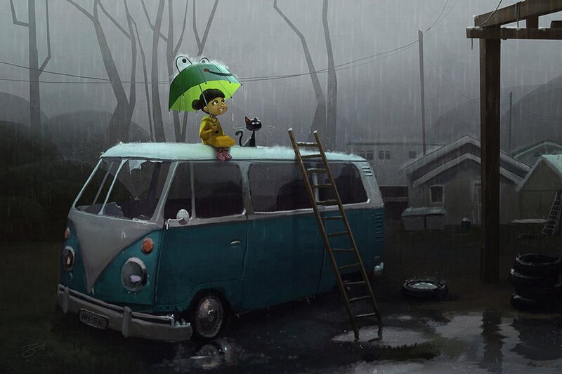 Child on Van Roof