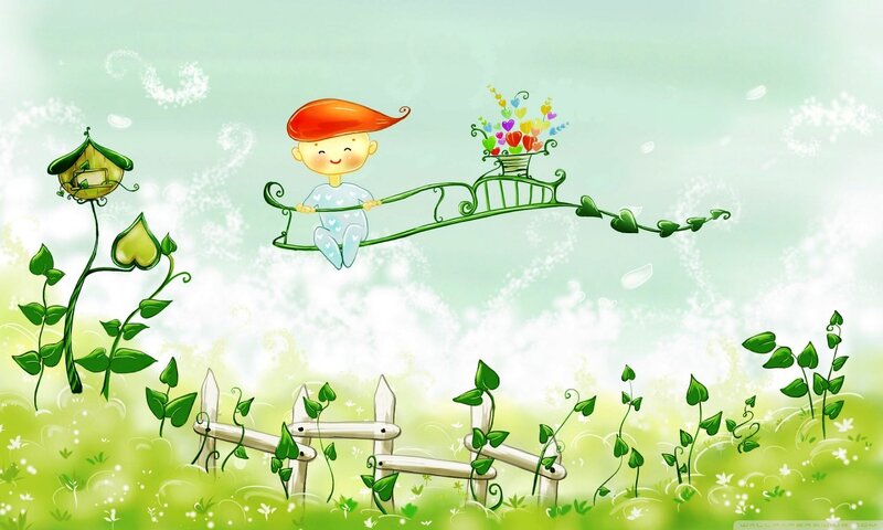 Child on Vine Swing