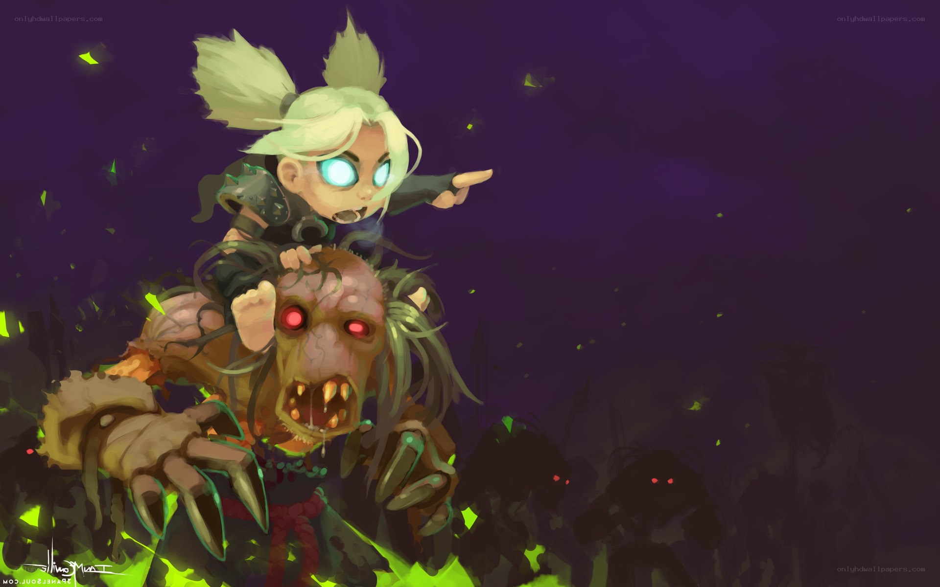 Child on zombie's back