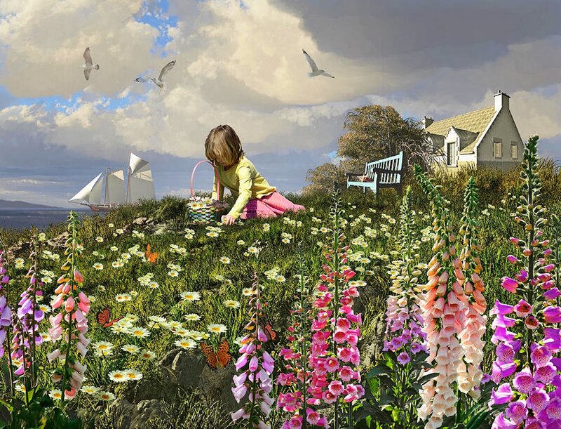 Child Picking Flowers