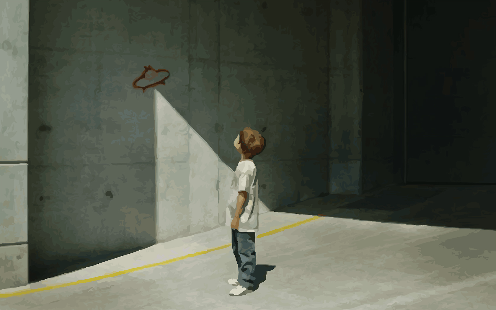 child playing basketball