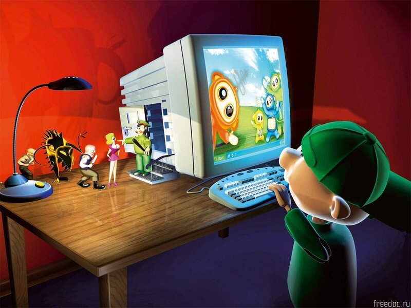 Child playing computer game
