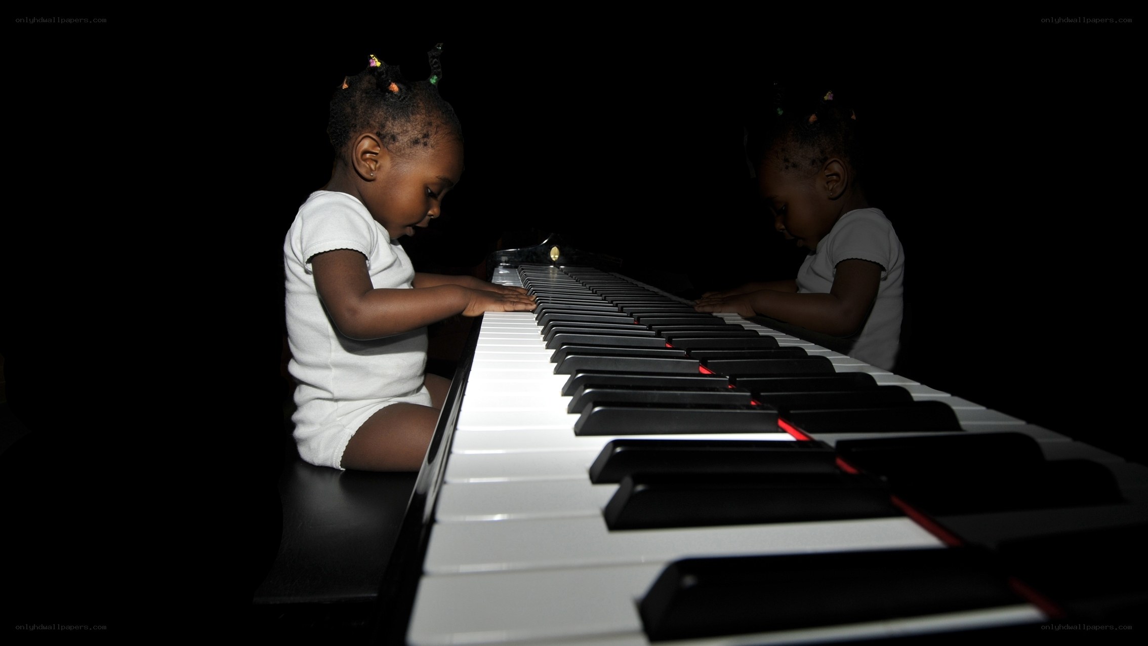 child playing piano