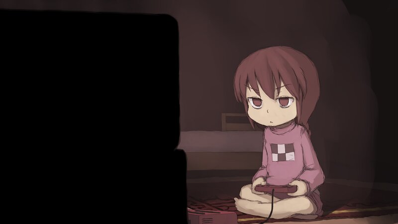 child playing video game