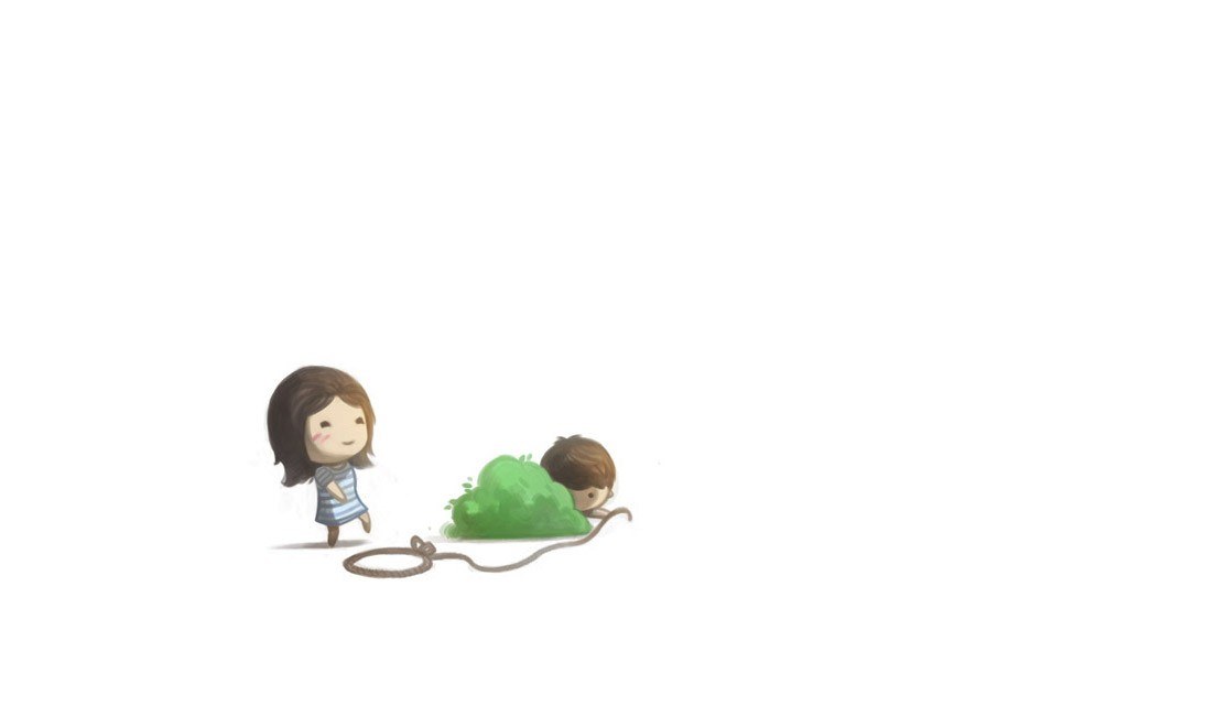 child playing with rope