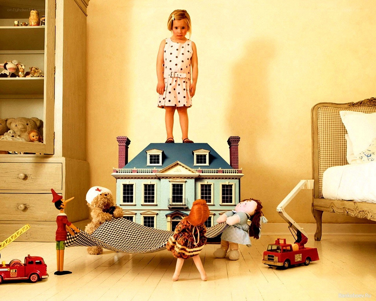 Child playing with toys