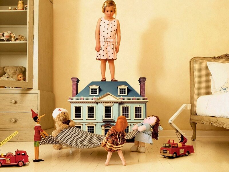 Child playing with toys