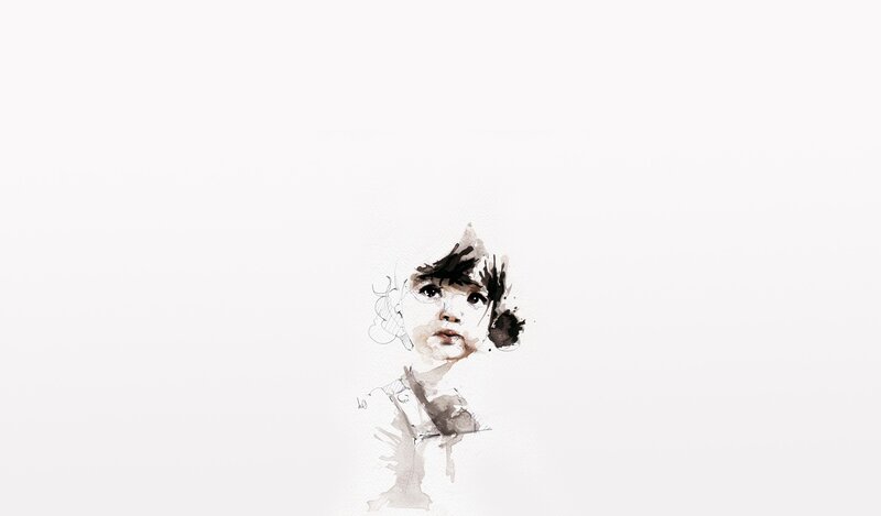 child portrait in watercolor