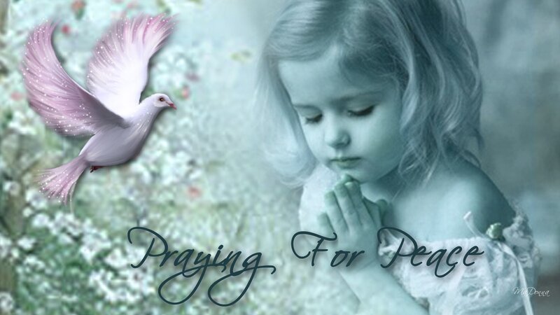 Child Praying with Dove
