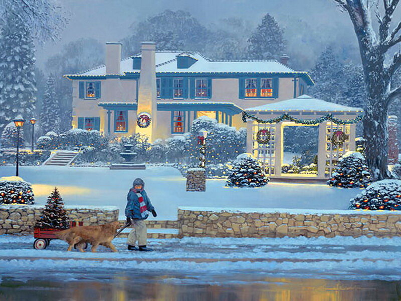 Child Pulling Sled