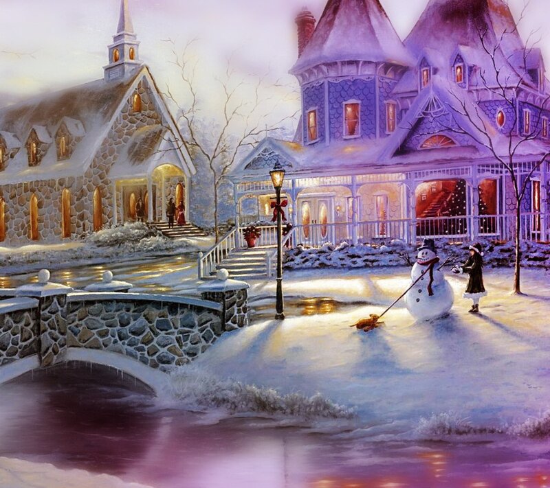 Child Pulling Snowman