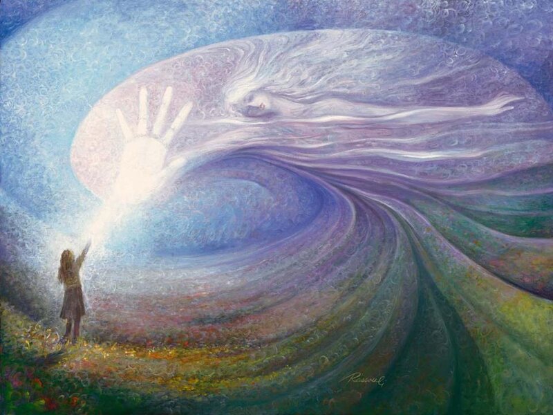 child reaching for a divine hand