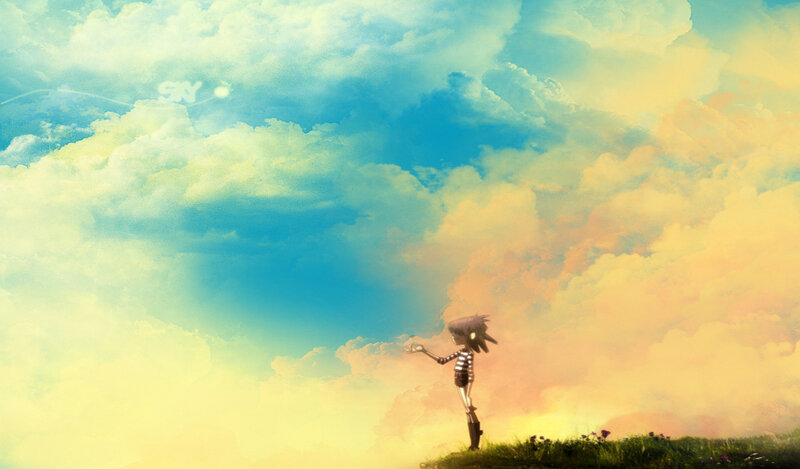 child reaching for sky