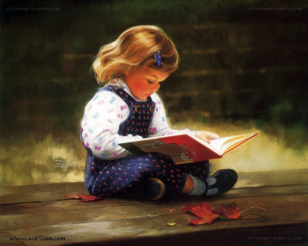 child reading a book