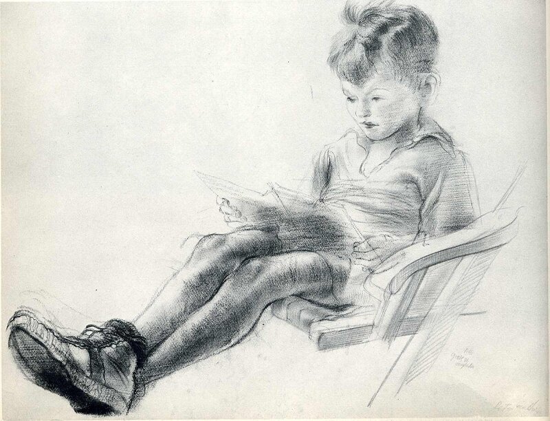 child reading a book