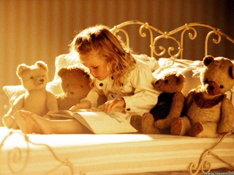 Child Reading Book — Yellow