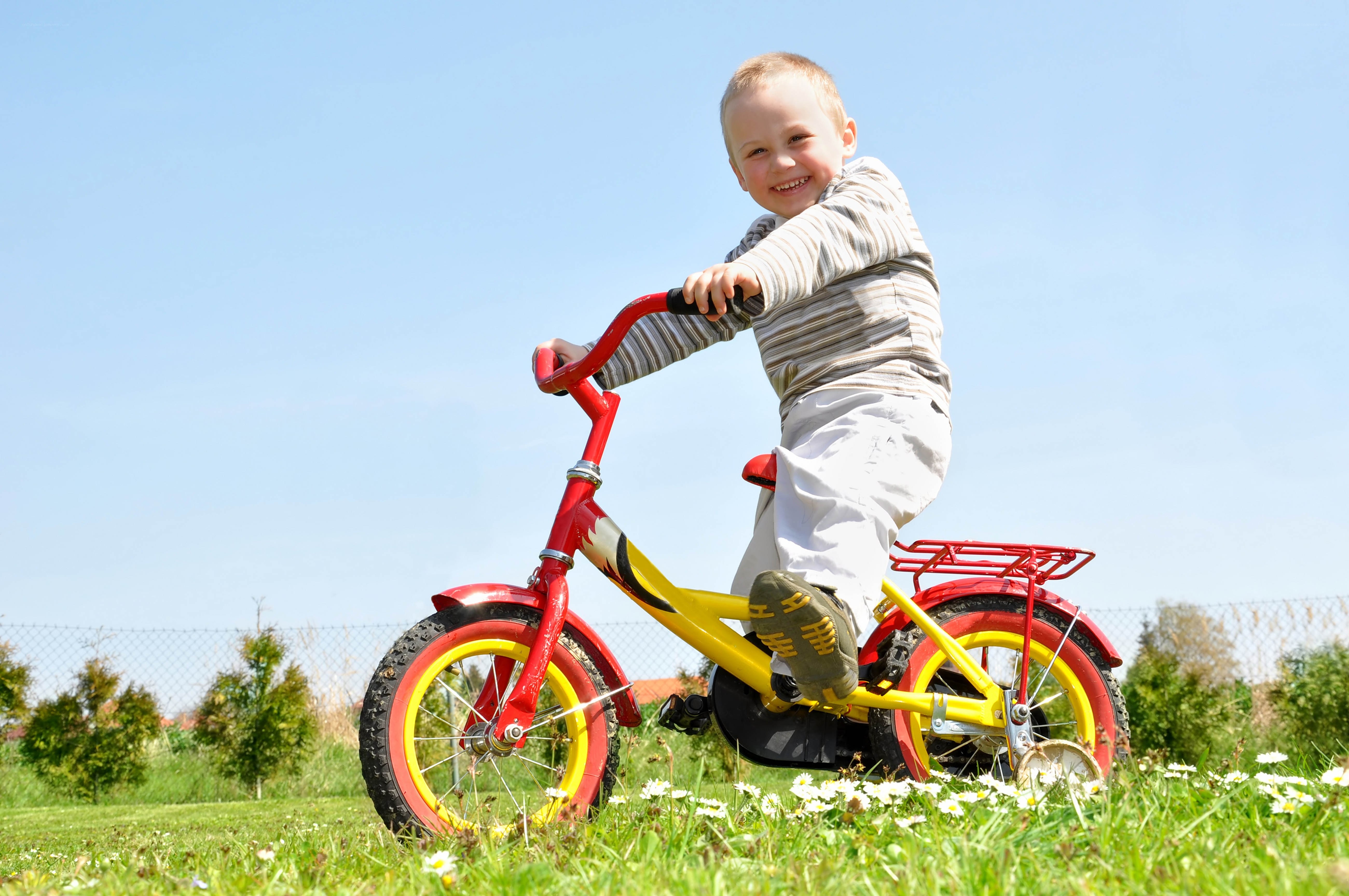 child riding a bicycle