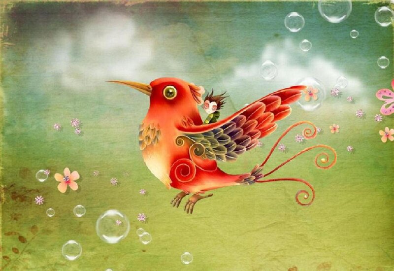 Child Riding a Bird