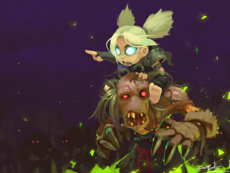 child riding a monster