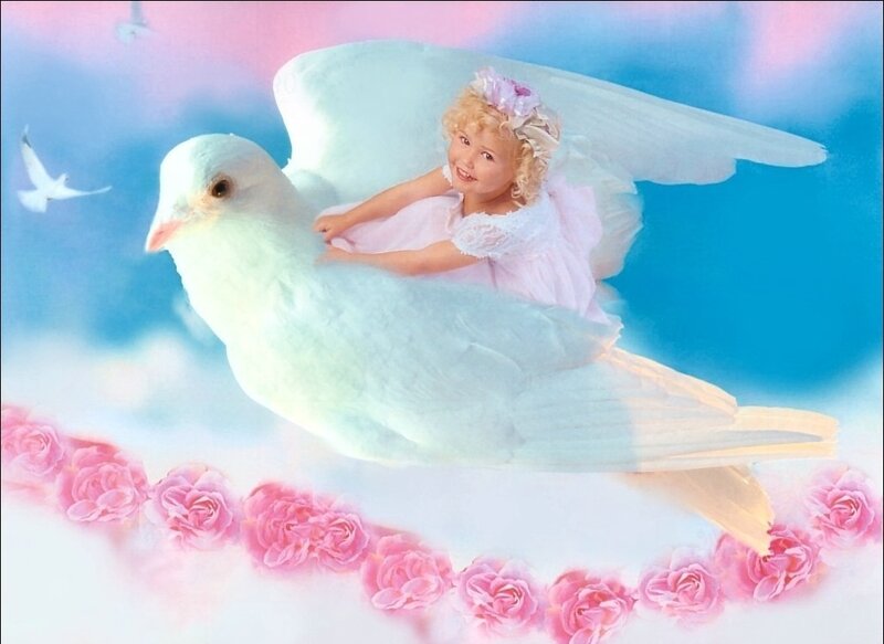 Child Riding Dove