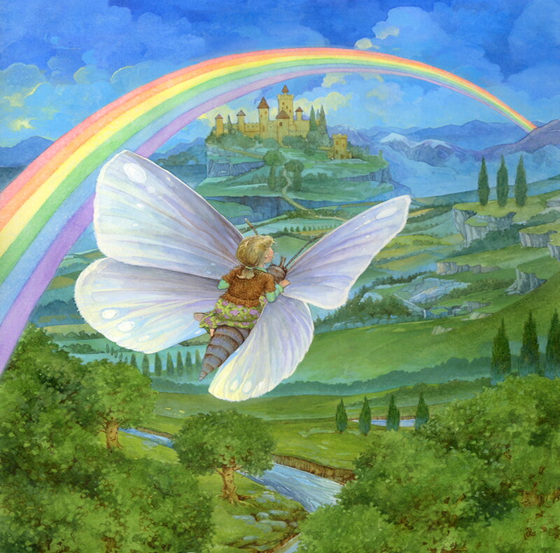 Child Riding Giant Moth