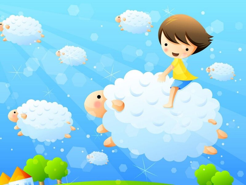 Child Riding Sheep