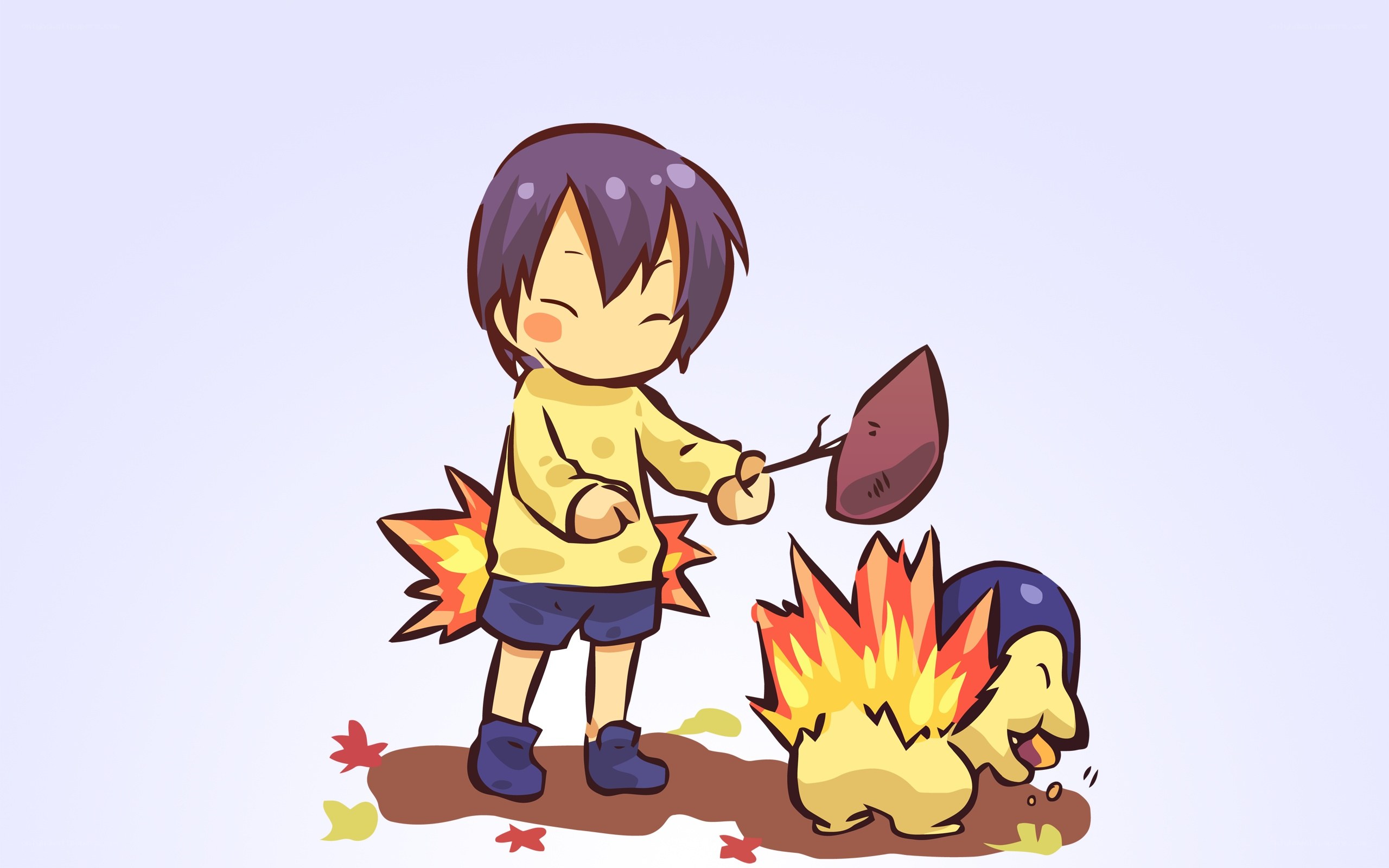 child roasting a potato