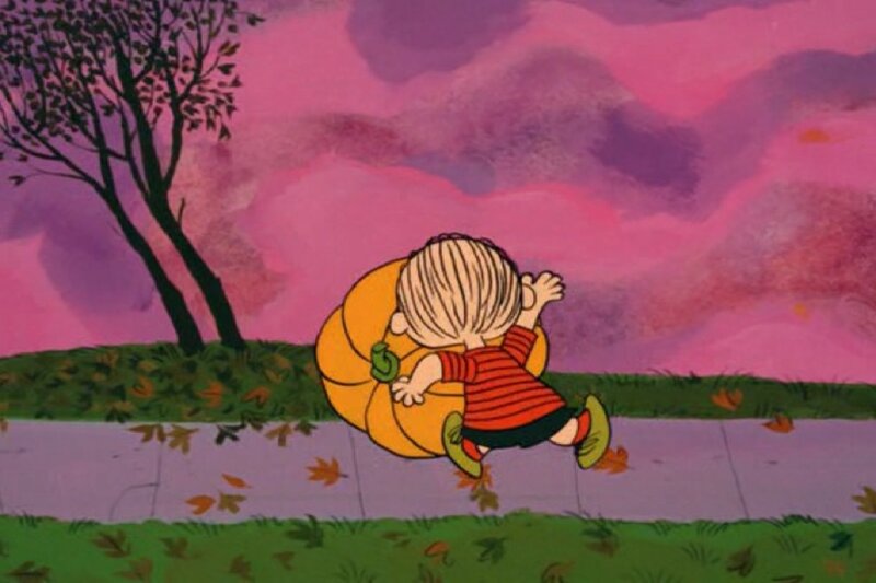 Child Rolling Pumpkin