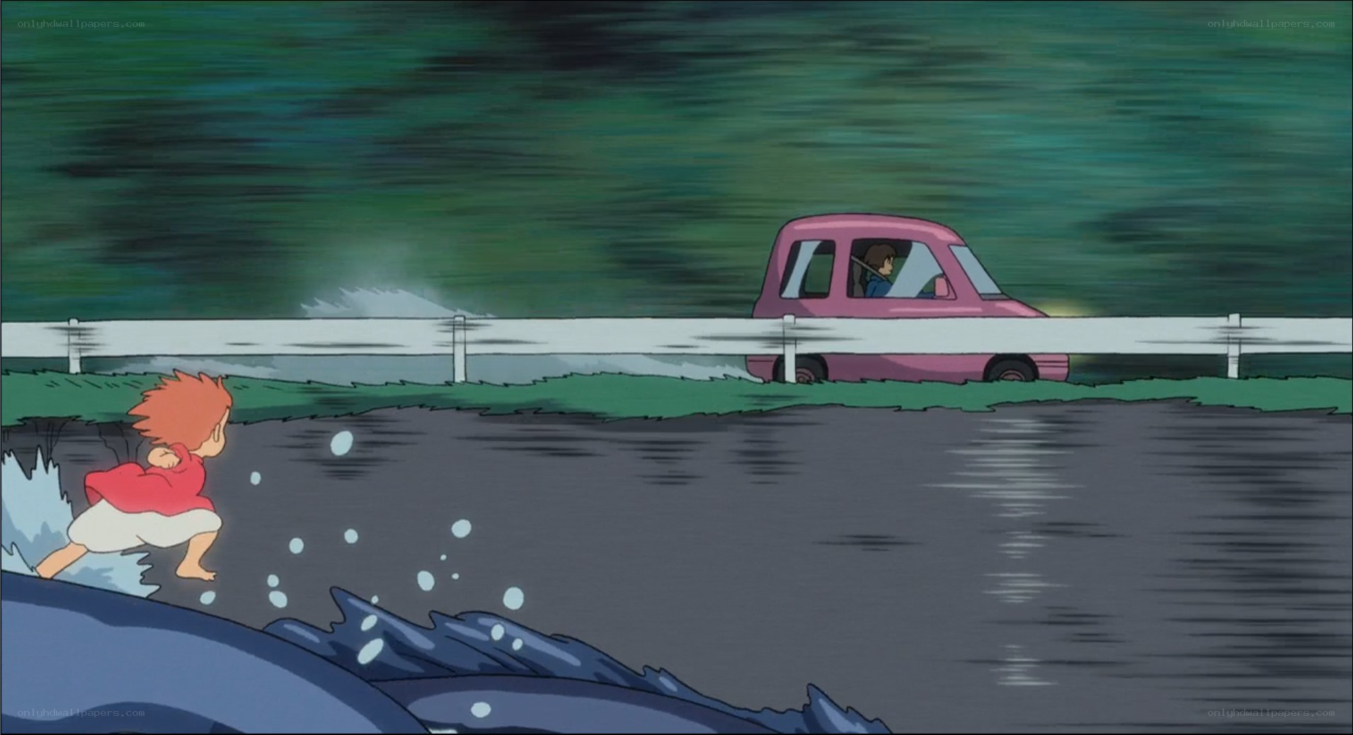 child running from car